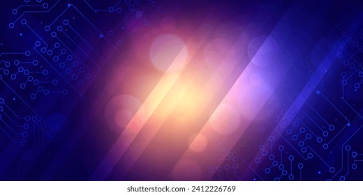 Digital technology futuristic internet network connection blue pink background, cyber information science, abstract speed connect communication, innovation future tech, Ai big data illustration vector