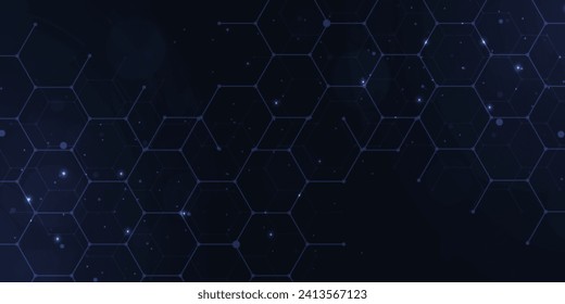 Tecnología digital futurista conexión de red de internet de fondo negro oscuro, comunicación de información cibernética abstracta azul, ciencia de datos grandes Ai, innovación futura tecnología, ilustración de línea vector 3d