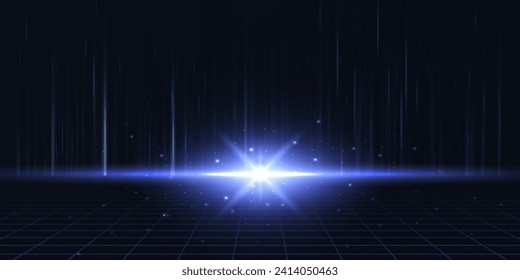 Digital technology futuristic internet network connection dark black background, blue abstract cyber information communication, Ai big data science, innovation future tech, line illustration vector 3d