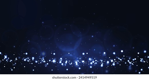 Digital technology futuristic internet network connection dark black background, blue abstract cyber information communication, Ai big data science, innovation future tech, line illustration vector 3d