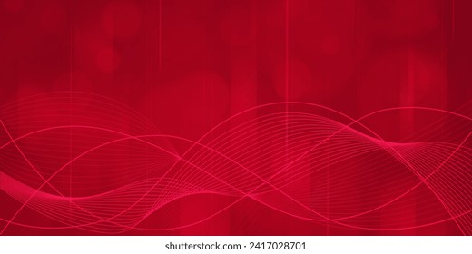 Digital technology futuristic internet network connection red background, abstract cloud cyber information communication, Ai big data science, innovation future tech, line dot illustration vector 3d