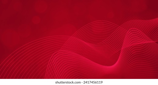 Tecnología digital futurista conexión de red de internet de fondo rojo, comunicación de información cibernética en nube abstracta, ciencia de datos grandes de Ai, innovación futura tecnología, ilustración de punto de línea vector 3d