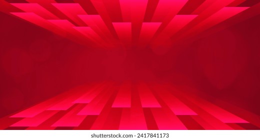 Tecnología digital futurista conexión de red de internet de fondo rojo, comunicación de información cibernética en nube abstracta, ciencia de datos grandes de Ai, innovación futura tecnología, ilustración de punto de línea vector 3d