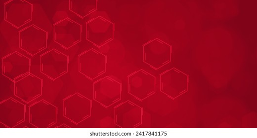 Tecnología digital futurista conexión de red de internet de fondo rojo, comunicación de información cibernética en nube abstracta, ciencia de datos grandes de Ai, innovación futura tecnología, ilustración de punto de línea vector 3d