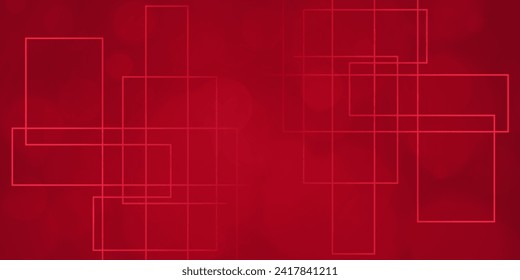 Tecnología digital futurista conexión de red de internet de fondo rojo, comunicación de información cibernética en nube abstracta, ciencia de datos grandes de Ai, innovación futura tecnología, ilustración de punto de línea vector 3d