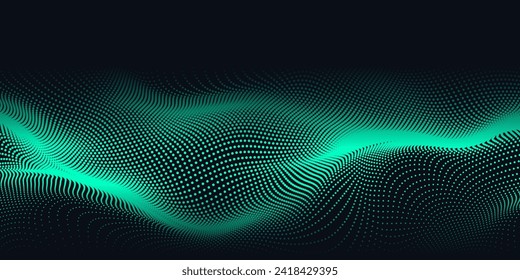 Digital technology futuristic internet network connection dark black background, green abstract cyber information communication, Ai big data science, innovation future tech line illustration vector 3d