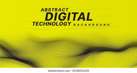 Digital technology futuristic internet network connection yellow background, abstract cloud cyber information communication, Ai big data science, innovation future tech line dot illustration vector 3d