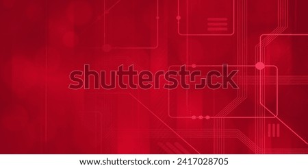 Digital technology futuristic internet network connection red background, abstract cloud cyber information communication, Ai big data science, innovation future tech, line dot illustration vector 3d