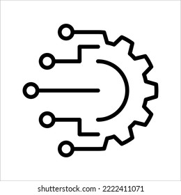 Digital technology gear concept icon. Vector illustration isolated on white background. EPS 10