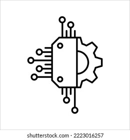 Digital technology gear concept icon. Vector illustration isolated on white background. EPS 10