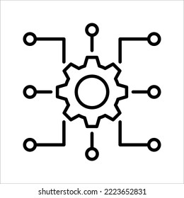 Digital technology gear concept icon. Vector illustration isolated on white background. EPS 10