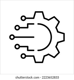 Digital technology gear concept icon. Vector illustration isolated on white background. EPS 10