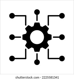 Digital technology gear concept icon. Vector illustration isolated on white background. EPS 10