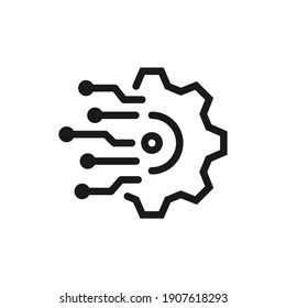 Digital technology gear icon concept isolated on white background. Vector illustration