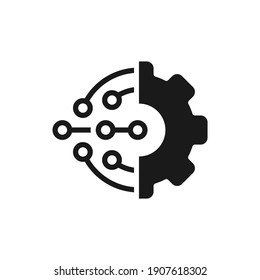 Digital technology gear icon concept isolated on white background. Vector illustration