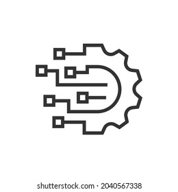 Digital technology gear icon concept isolated on white background. Vector illustration