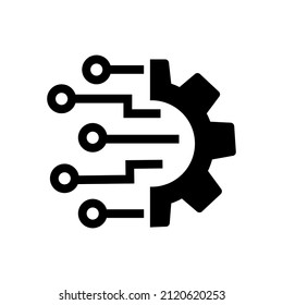 Digital technology gear icon concept isolated on white background. Vector illustration