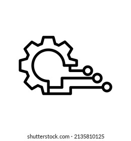 Digital technology gear icon concept isolated on white background. Vector illustration