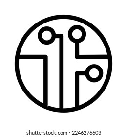 Digital technology gear icon concept isolated on white background. Vector illustration