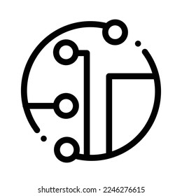 Digital technology gear icon concept isolated on white background. Vector illustration
