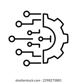 Icono de equipo de tecnología digital aislado en fondo blanco. Ilustración vectorial. Icono de Ai inteligente. Ilustración simple del icono vectorial de arte inteligente para el diseño web.