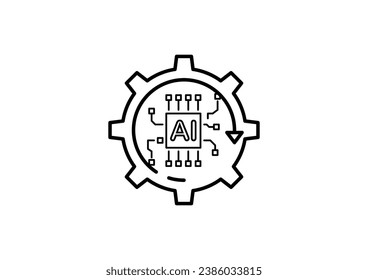 Digital technology gear icon concept isolated on white background. Vector illustration.Technology gear concept business logo template design.
