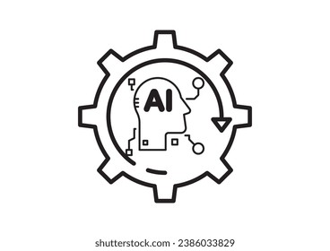 Digital technology gear icon concept isolated on white background. Vector illustration.Technology gear concept business logo template design.