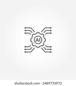 Icon-Konzept der Digitaltechnik isoliert auf weißem Hintergrund. Vektorillustration. IOT AI. In: Internet of Things Artificial Intelligence Data Micro Circuit Information Technologie Illustration.