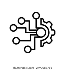 Digital technology gear icon concept. network sign and symbol.