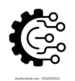 Digital technology gear icon concept isolated on white background. Vector illustration