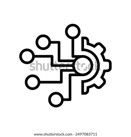 Digital technology gear icon concept. network sign and symbol.