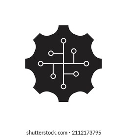 Digital technology gear icon design isolated on white background