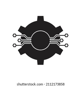 Digital technology gear icon design isolated on white background