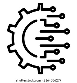 Icono de equipo de tecnología digital en diseño de diseño de diseño de diseño de contorno. Ilustración vectorial aislada en fondo blanco.
