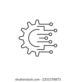 Digital technology gear icon. Vector illustration. EPS 10.