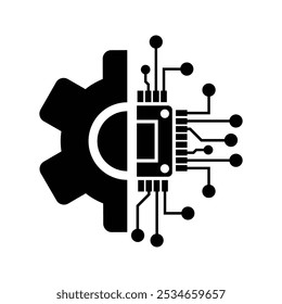 Digital technology gear vector icon
