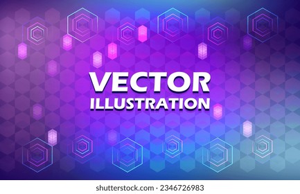 Digital technology geometric connection and cyber information, metaverse futuristic, internet network concept design. vector illustrator with neon blue pink abstract background 
