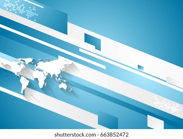 Tecnología digital de fondo azul geométrico corporativo. Diseño gráfico abstracto vectorial