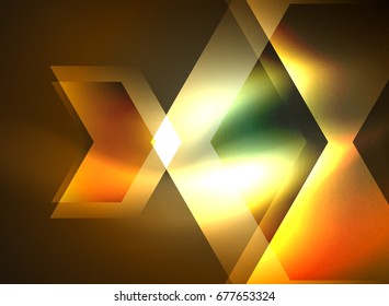 Tecnología digital flechas brillantes, fondo abstracto geométrico moderno con efectos de luz y lugar para el mensaje