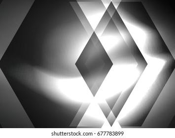Digitale Technologie, die Pfeile leuchtet, moderne, geometrische abstrakte Hintergrund mit Lichteffekten und Platz für Ihre Nachricht