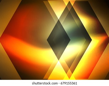 Digital technology glowing arrows, modern geometric abstract background with light effects and place for your message