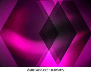 Digital technology glowing arrows, modern geometric abstract background with light effects and place for your message