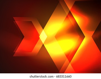 Digitale Technologie, die Pfeile leuchtet, moderne, geometrische abstrakte Hintergrund mit Lichteffekten und Platz für Ihre Nachricht