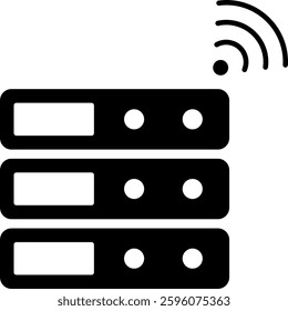 Digital technology glyph icon with a modern design, symbolizing innovation and connectivity in the tech world