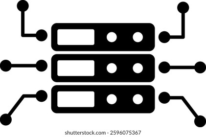 Digital technology glyph icon with a modern design, symbolizing innovation and connectivity in the tech world
