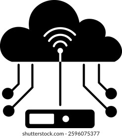 Digital technology glyph icon with a modern design, symbolizing innovation and connectivity in the tech world