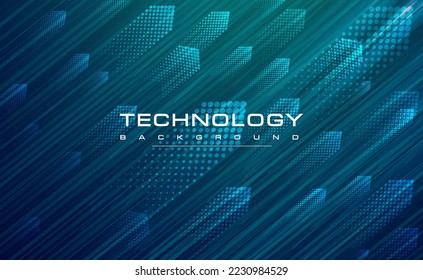 Digital technology going green blue background, Business success to next up level arrow technology, abstract tech, innovation future data, internet network connection, Ai big data, illustration vector