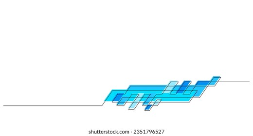 elemento de diseño gráfico de tecnología digital en una línea minimalista con ilustración vectorial de barra gráfica sólida de color para decoración, encabezado, pie de página, ornamento, etc.