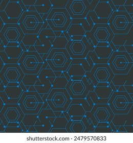 Digital technology gray background concept with technology light effect, abstract tech, Hexagon, innovation future data, internet network, Ai big data, lines dots connection, illustration vector