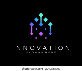 Digital Technology Growth Development Innovation Futuristic Modern Abstract Icon Vector Logo Design